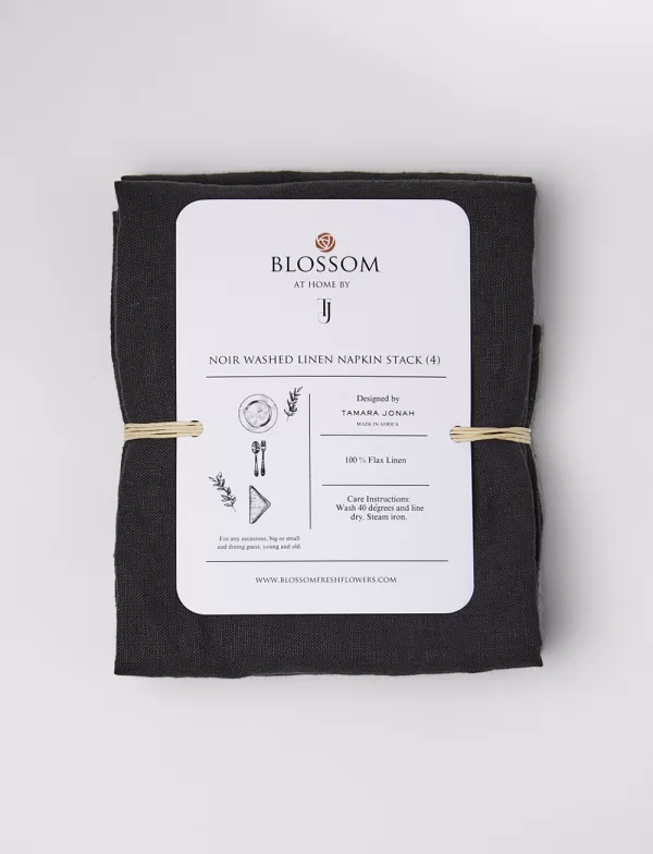 Noir Washed Linen Napkins